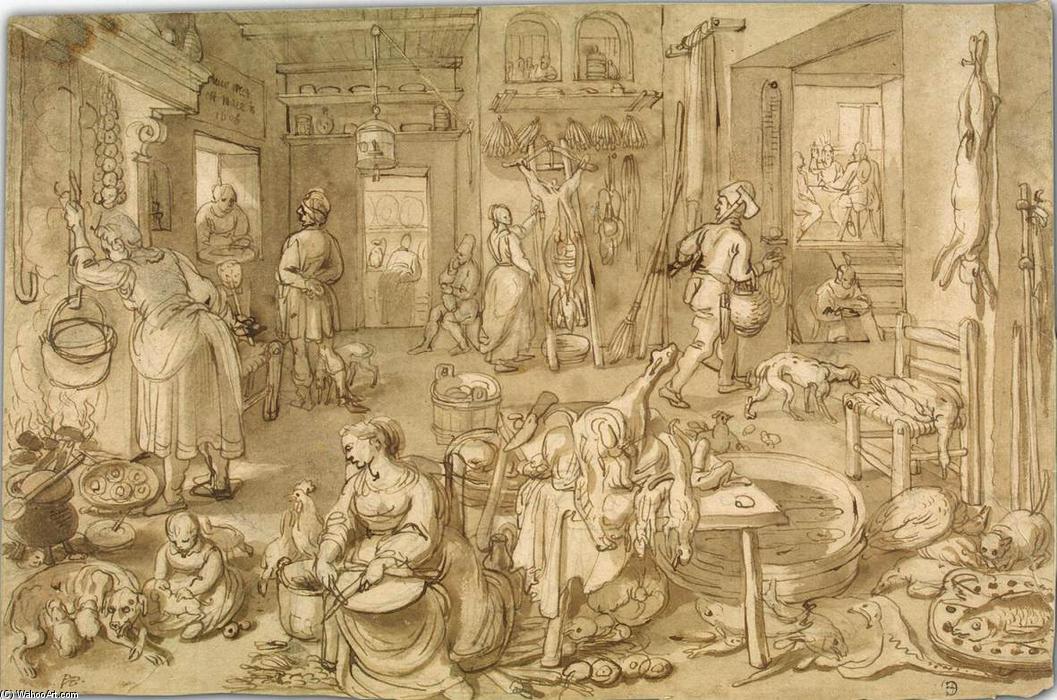 Kitchen Scene With The Supper At Emmaus — Pieter Cornelisz Van Rijck