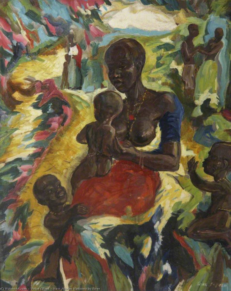West African Madonna By River — Victor Elford