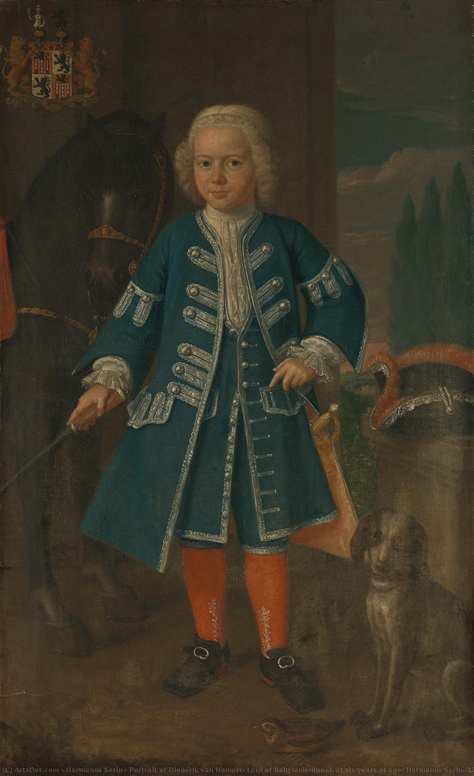 Portrait Of Diederik Van Hemert, Lord Of Babyloniënbroek At Six Years Of Age, Harmanus Serin, 1735 — Harmanus Serin