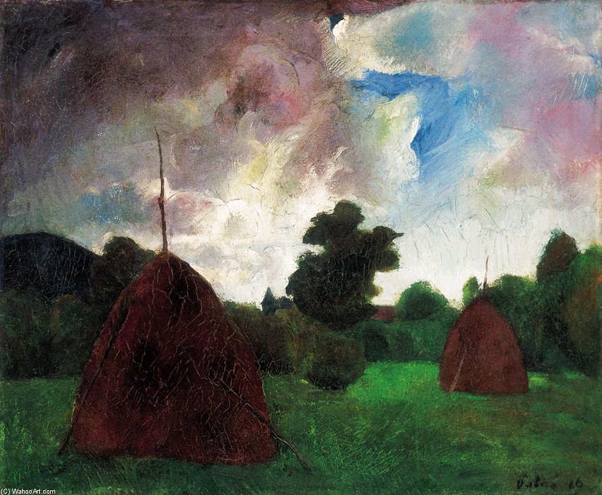 Landscape In Nagybánya With Stacks — カーロイ・パトコ