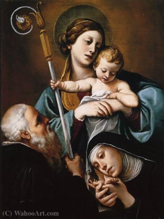 Madonna And Child With St. Scholastica And St. Benedict Museo Della Rocca, Dozza — Alessandro Tiarini