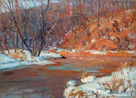Snow On The Riverbank — Walter Emerson Baum