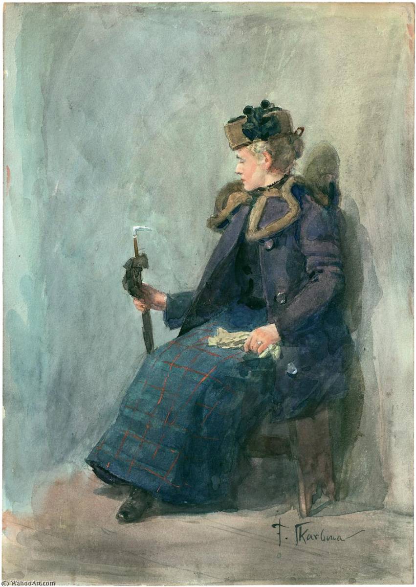 Elegant Lady In A Fur Trimmed Coat — Franz Skarbina