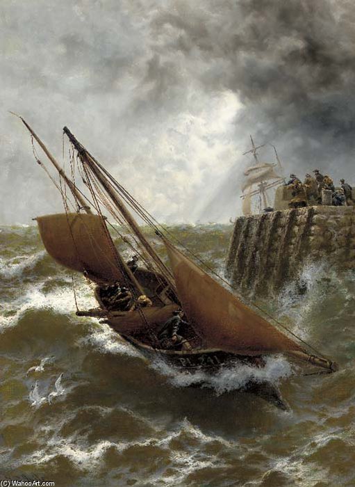 Running Into Peel Harbour, Isle Of Man — Thomas Rose Miles
