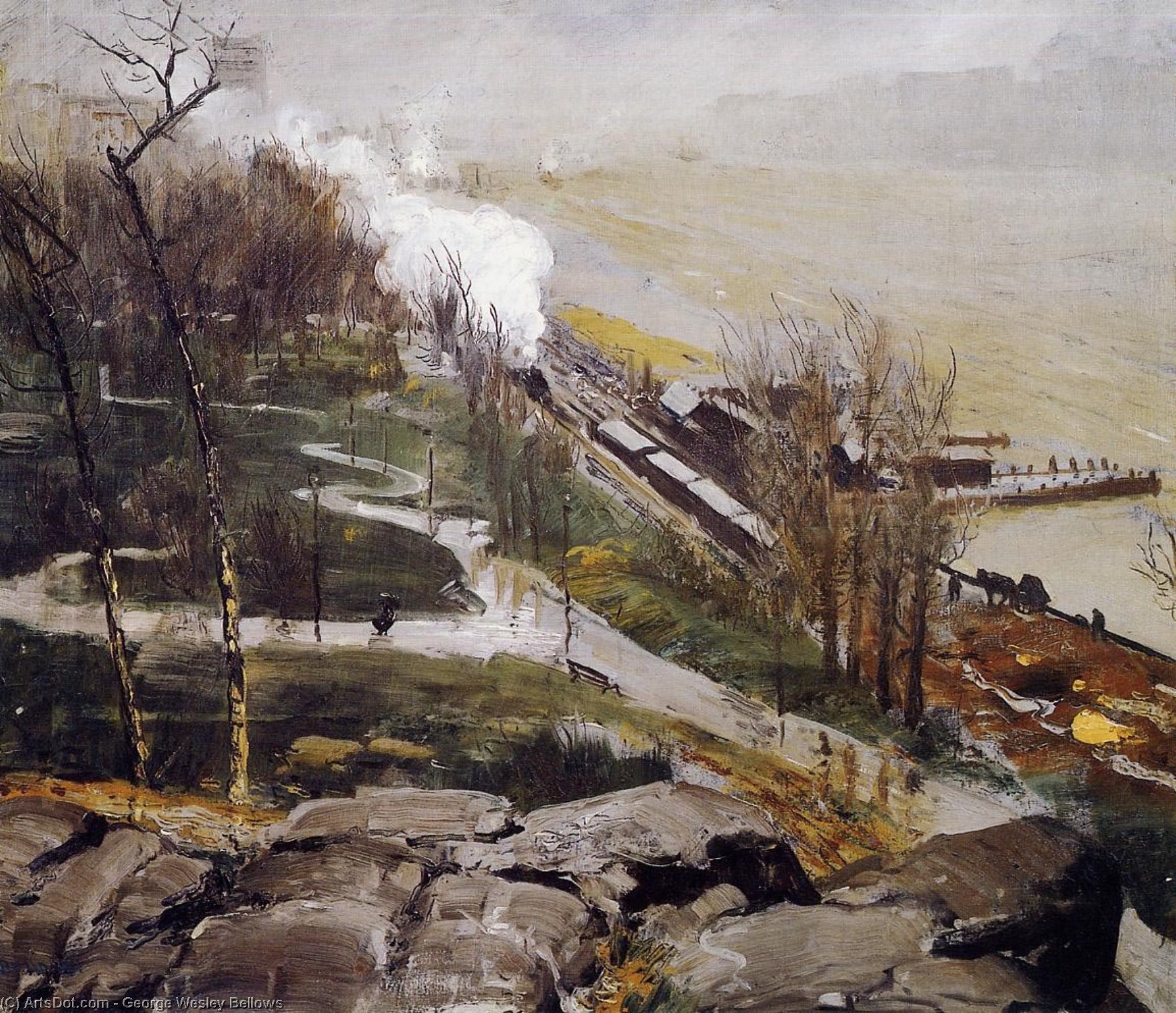 Rain On The River — George Wesley Bellows