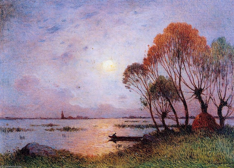 Sunset On The Grande Briere — Ferdinand Du Puigaudeau