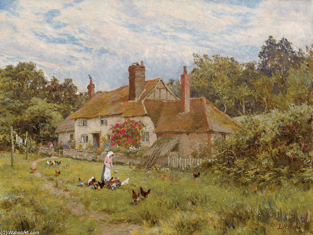 A Surrey Cottage In June — Edward Wilkins Waite