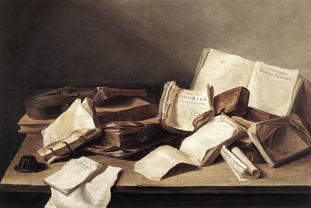 Still-life Of Books — Jan Davidszoon De Heem Or Johannes De Heem Or Johannes Van Antwerpen Or Jan Davidsz De Hem