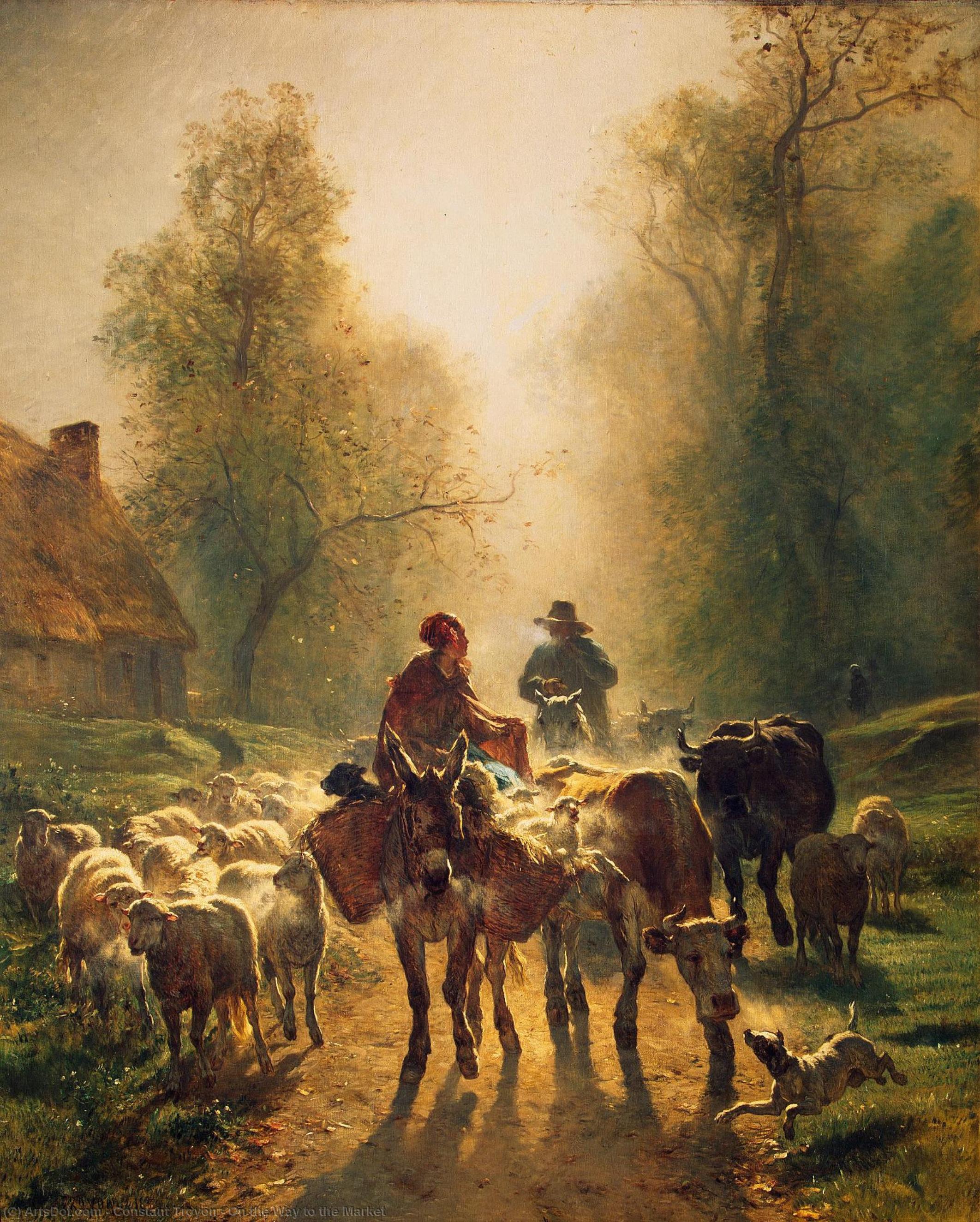 On The Way To The Market — Constant Troyon