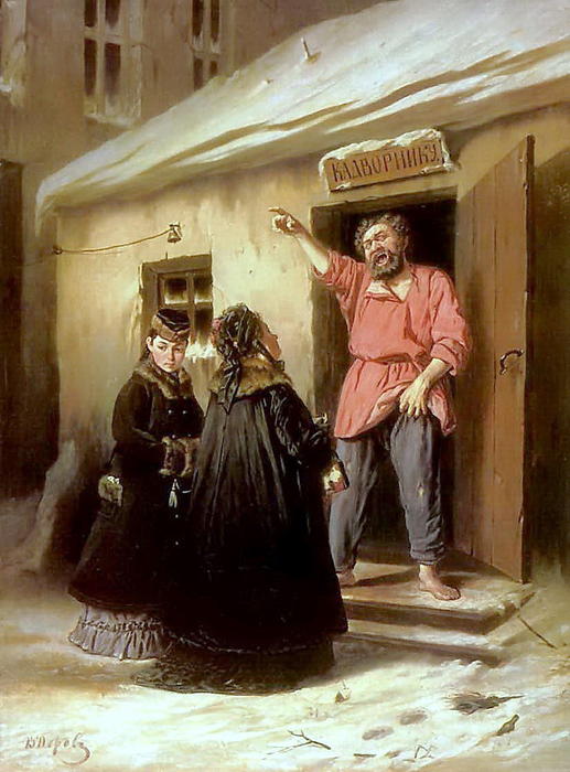 Caretaker-letting-an-apartment-to-a-lady — Vasily Perov