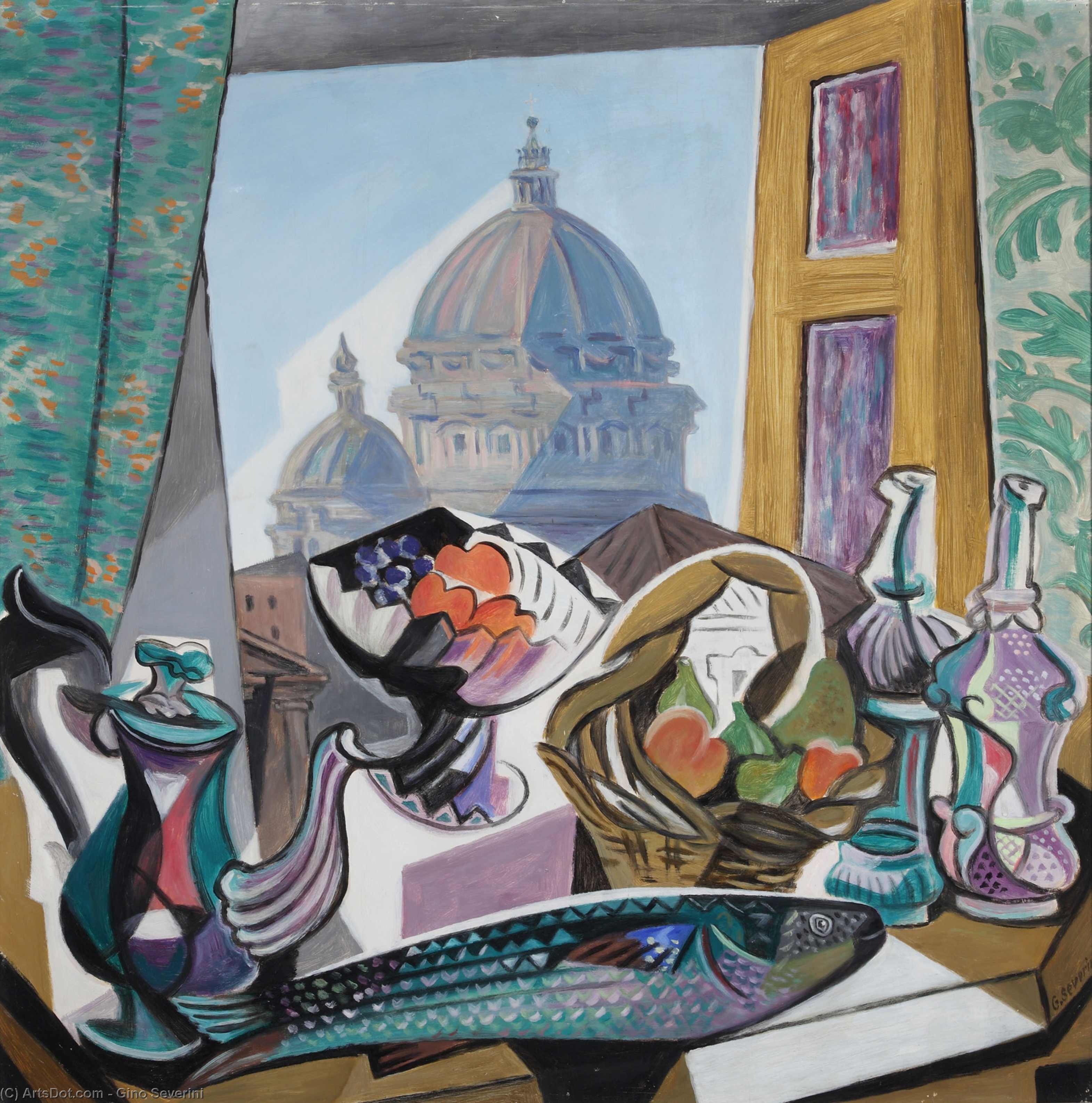 Still Life With The Dome Of St. Peter's — Gino Severini