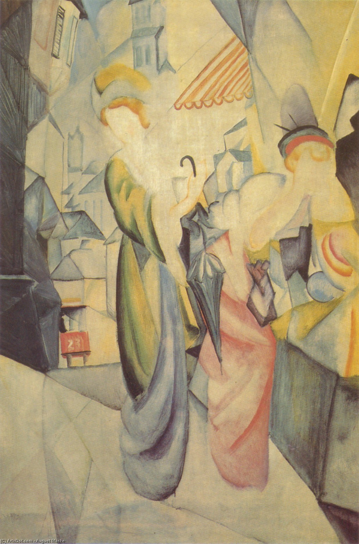 Bright Women In Front Of The Hat Shop — August Macke