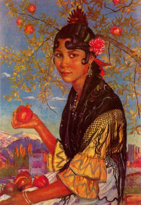 Gipsy With Pomegranate — Jorge Apperley (george Owen Wynne Apperley)