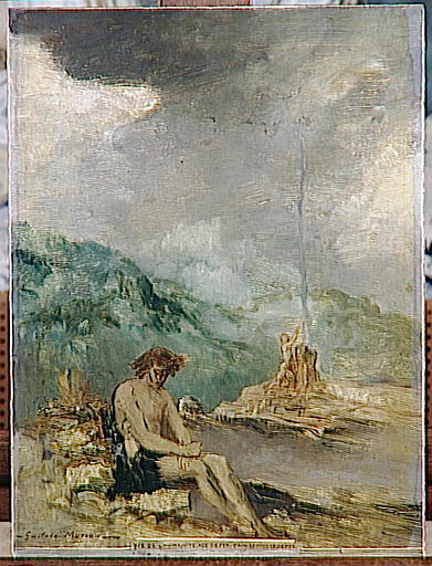 La Vie De L'humanité L'age De Fer, Caïn. Le Midi. Le Repos — Gustave Moreau