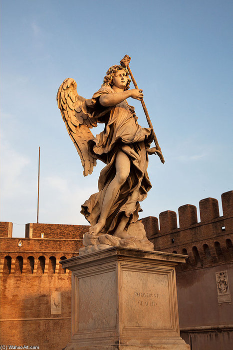 Engel Auf Der Westseite Der Engelsbrücke Während Des Sonnenaufgangs — Antonio Giorgetti