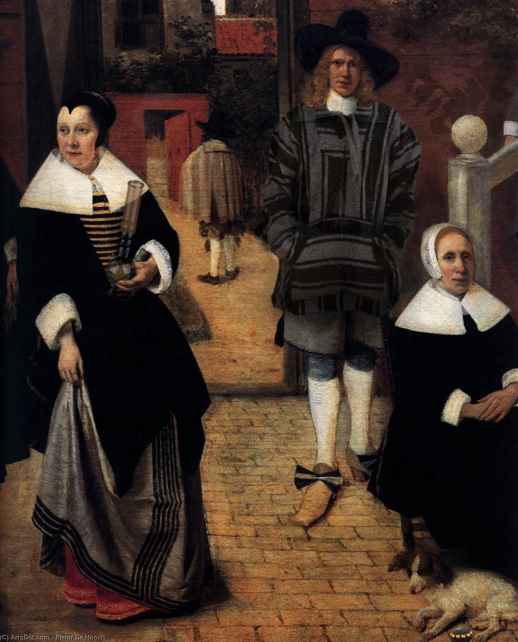 Portrait Of A Family In A Courrtyard In Delft (detail) — Pieter De Hooch
