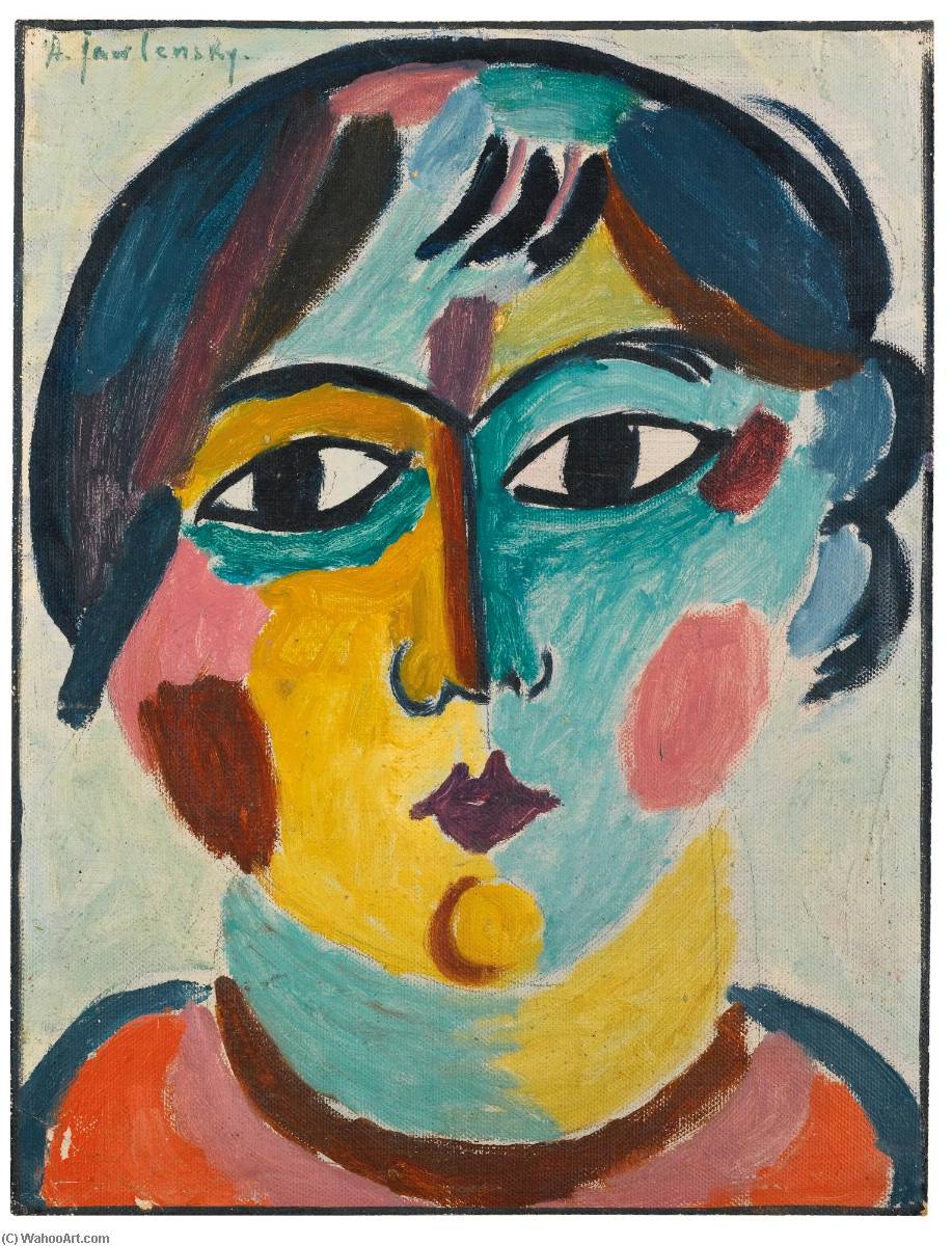 Mädchenkopf Die Asiatin (head Of Girl The Asian) — Alexej Von Jawlensky