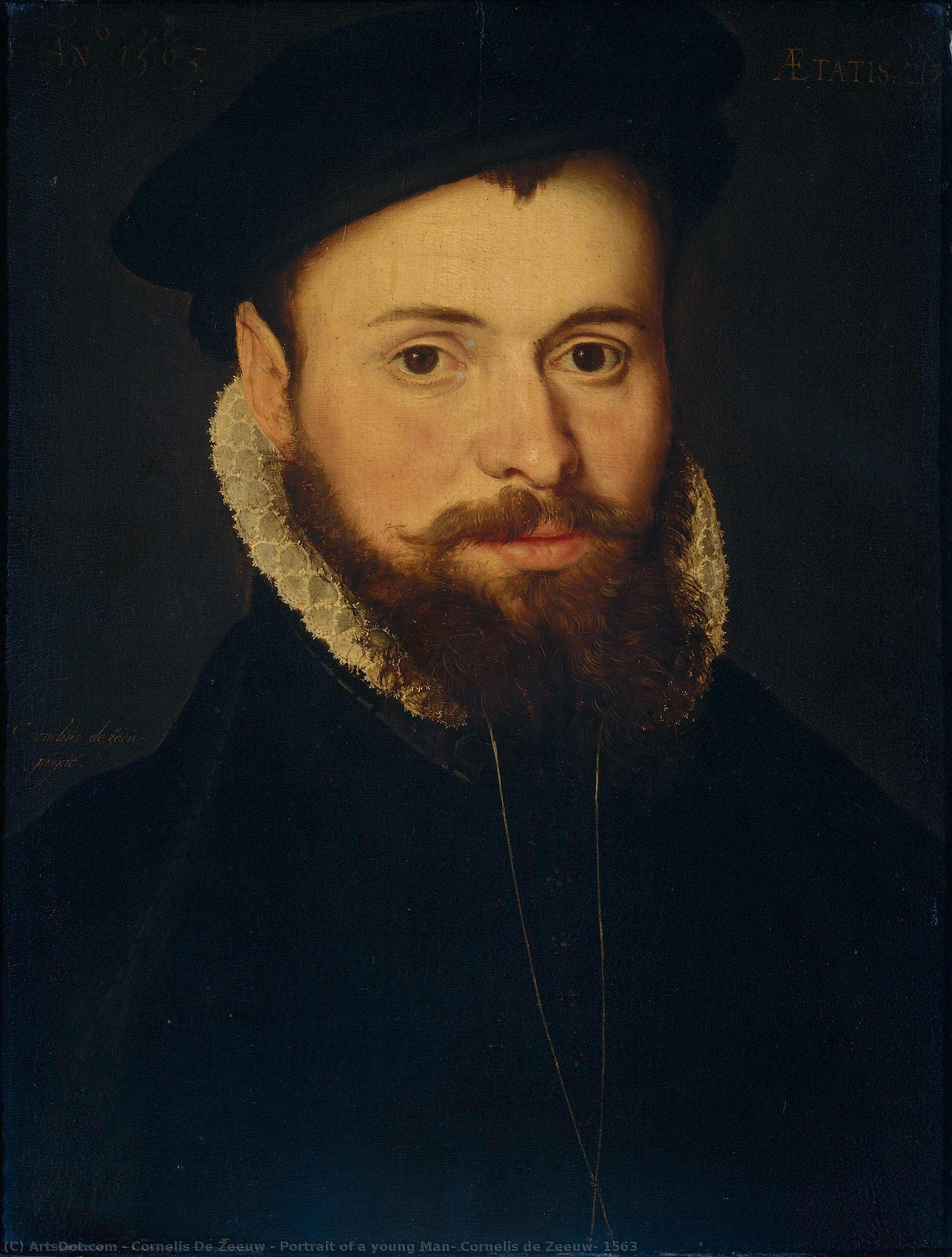 Portrait Of A Young Man, Cornelis De Zeeuw, 1563 — Cornelis De Zeeuw