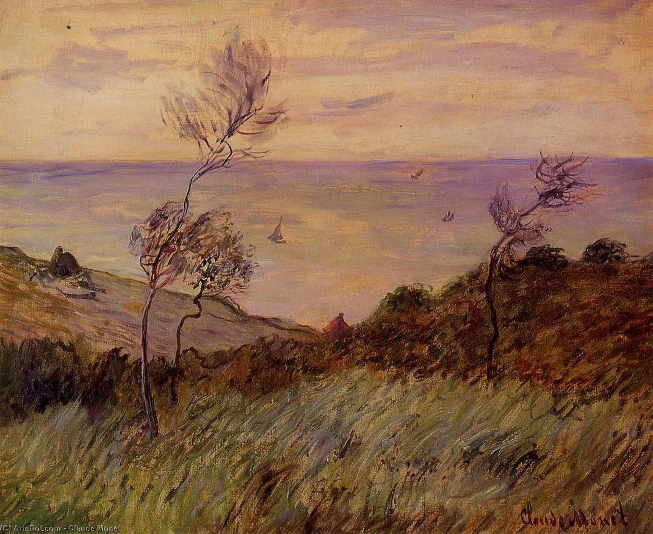Die Klippen Von Varengeville, Windstoss — Claude Monet