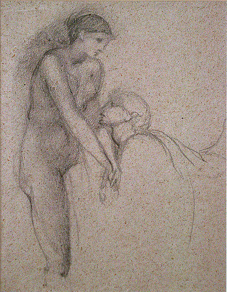 Study For The Soul Attains Pygmalion And Galatea — Edward Coley Burne-jones