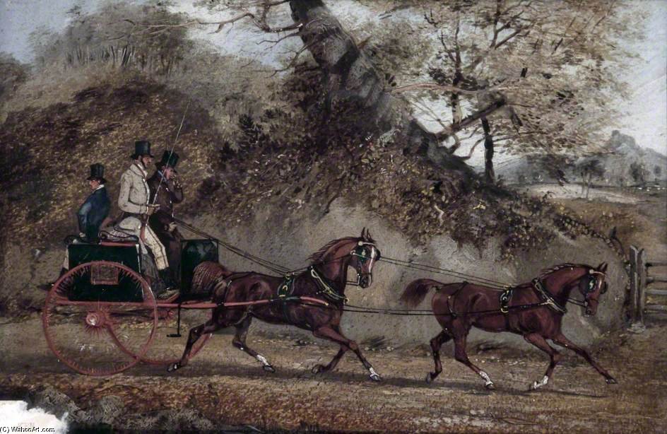 Two Gentlemen And A Groom In A Tandem — Henry Thomas Alken