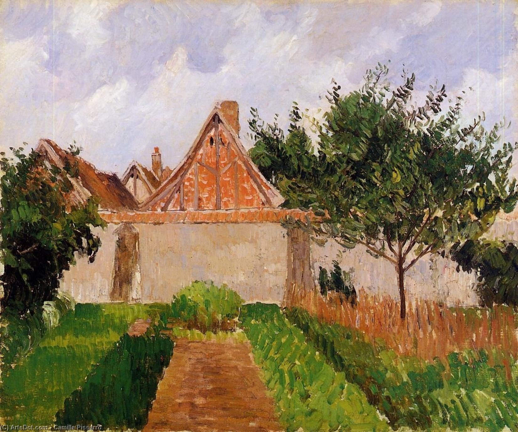 Garden At Eragny (study) — Camille Pissarro