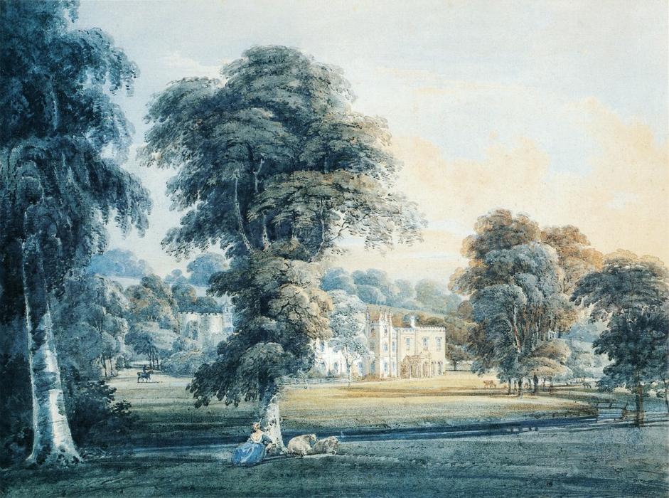 Chalfont House, Buckinghamshire, With A Shepherdess — Thomas Girtin