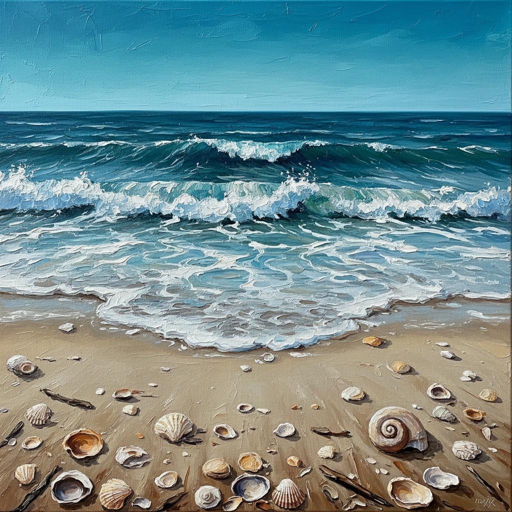 Where Cerulean Depths Meet Tides Of Sculpted White Foam And Memory — Christian Noiret