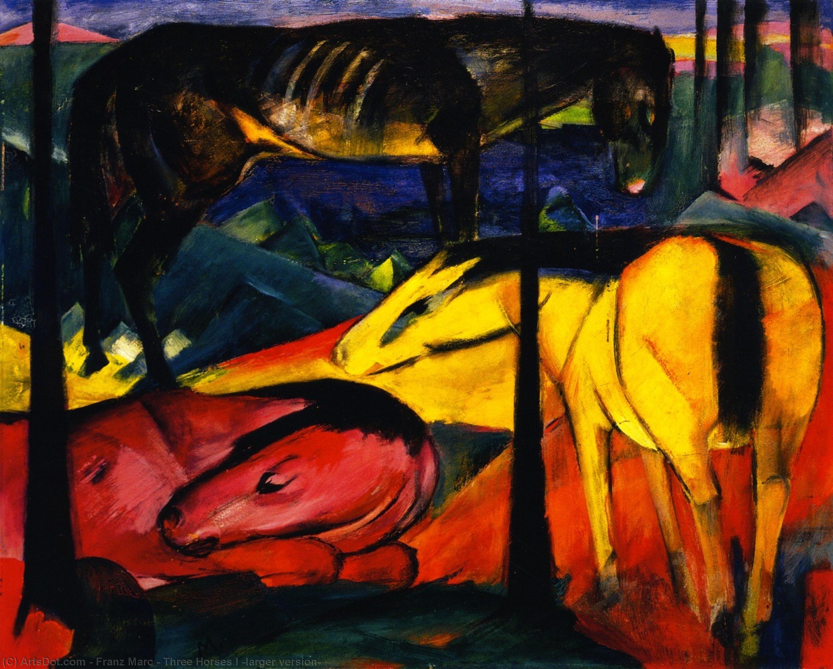 Three Horses I (larger Version) — Франц Марк