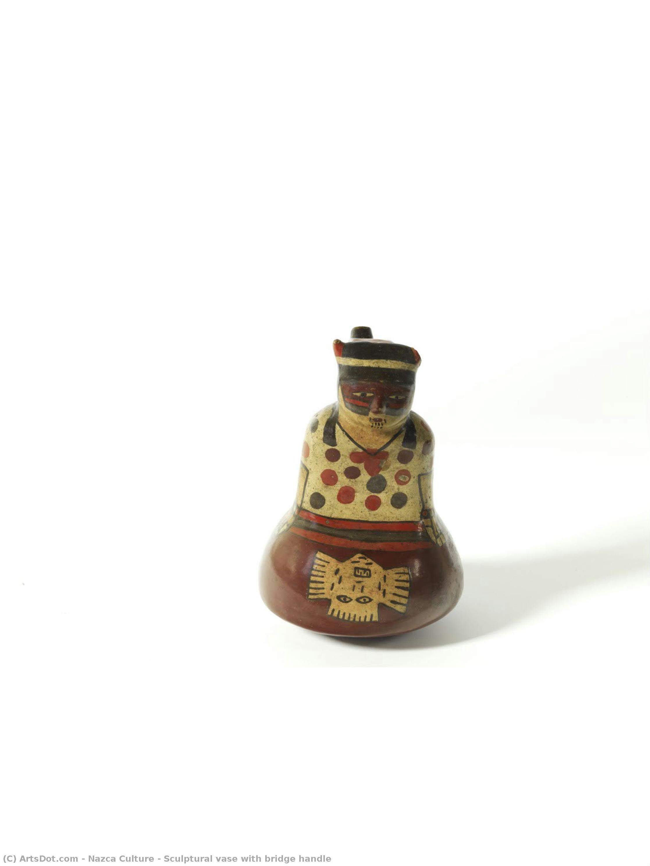 Sculptural Vase With Bridge Handle — Nazca Culture