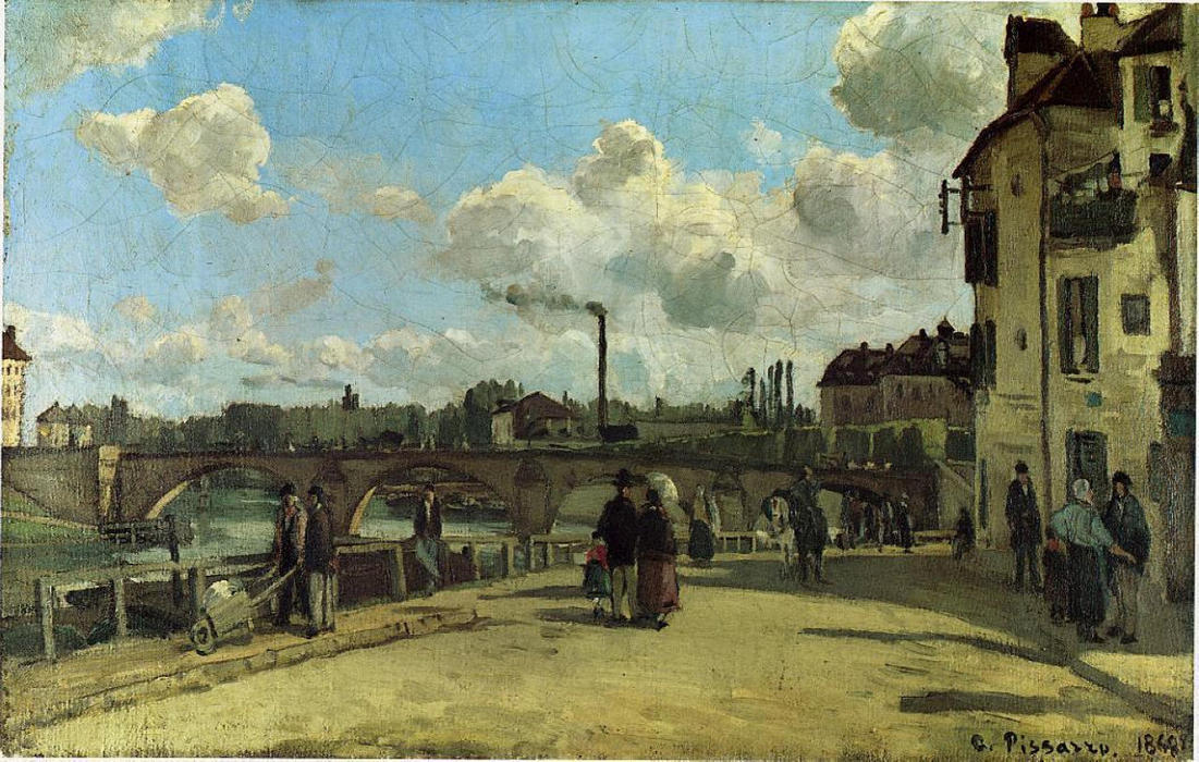View Of Pontoise: Quai Au Pothuis — Camille Pissarro