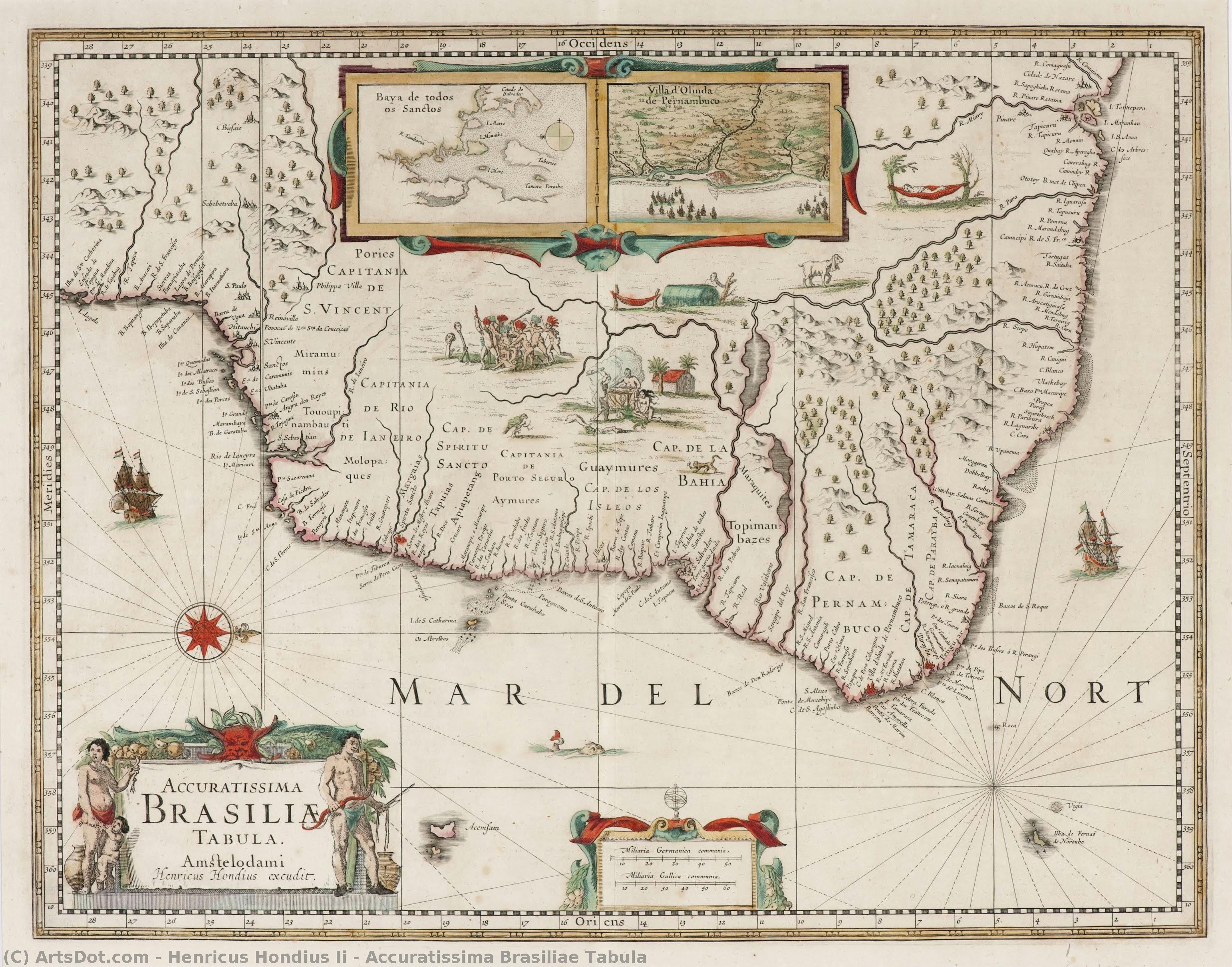 Accuratissima Brasiliae Tabula — Henricus Hondius Ii