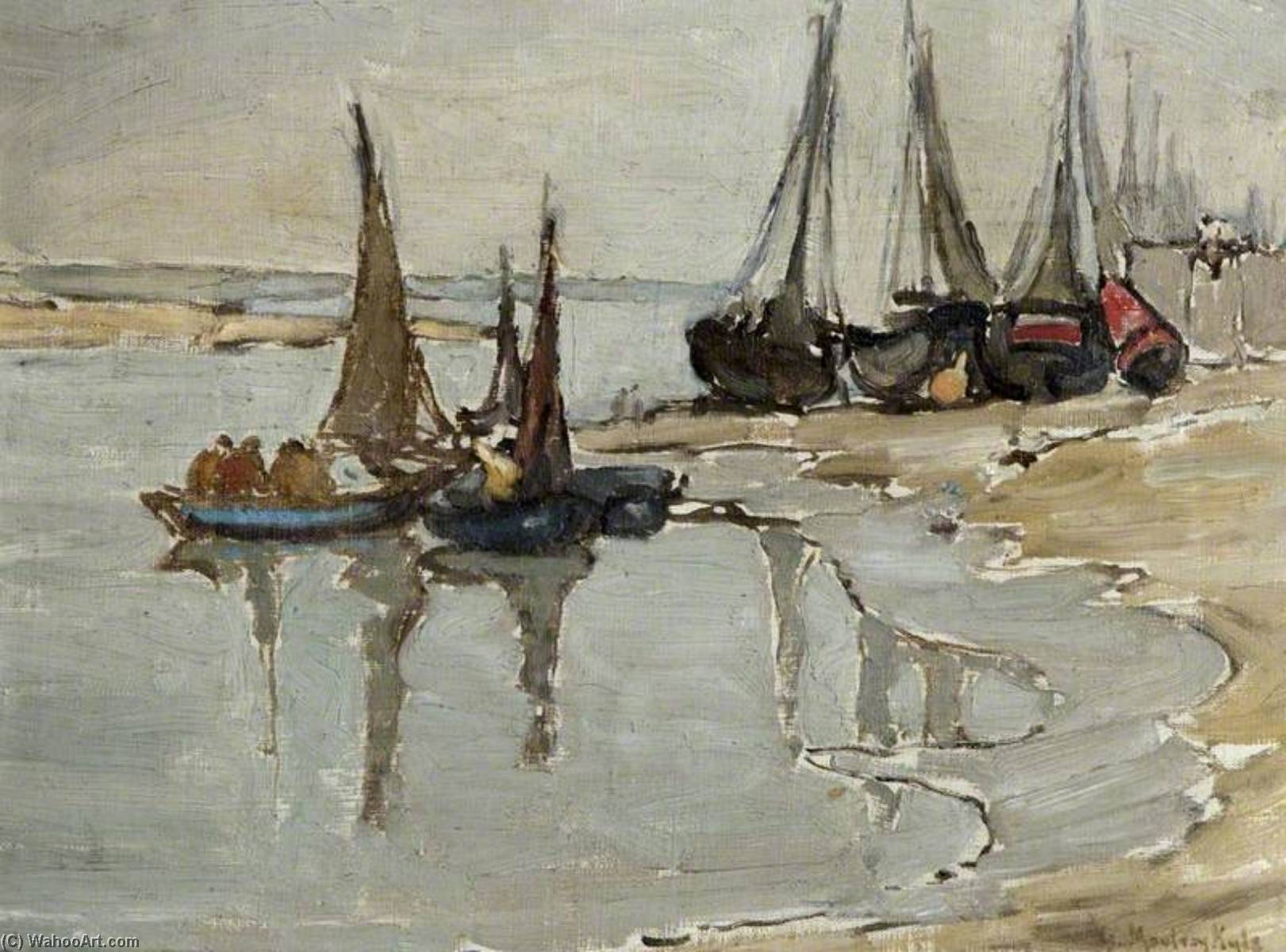 Slight Sketch In A Study Of Étaples Harbour, France (quick Study) — Georgina Moutray Kyle
