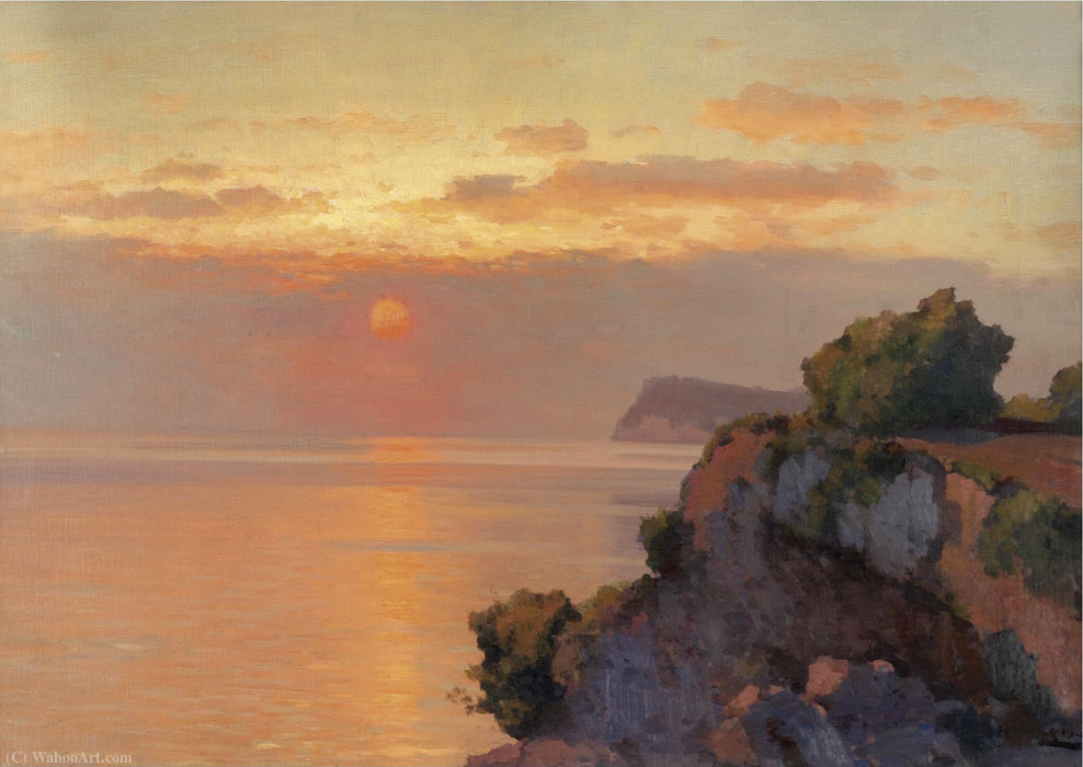 Sunset Over The Sea — Aleksei Vasilievich Hanzen