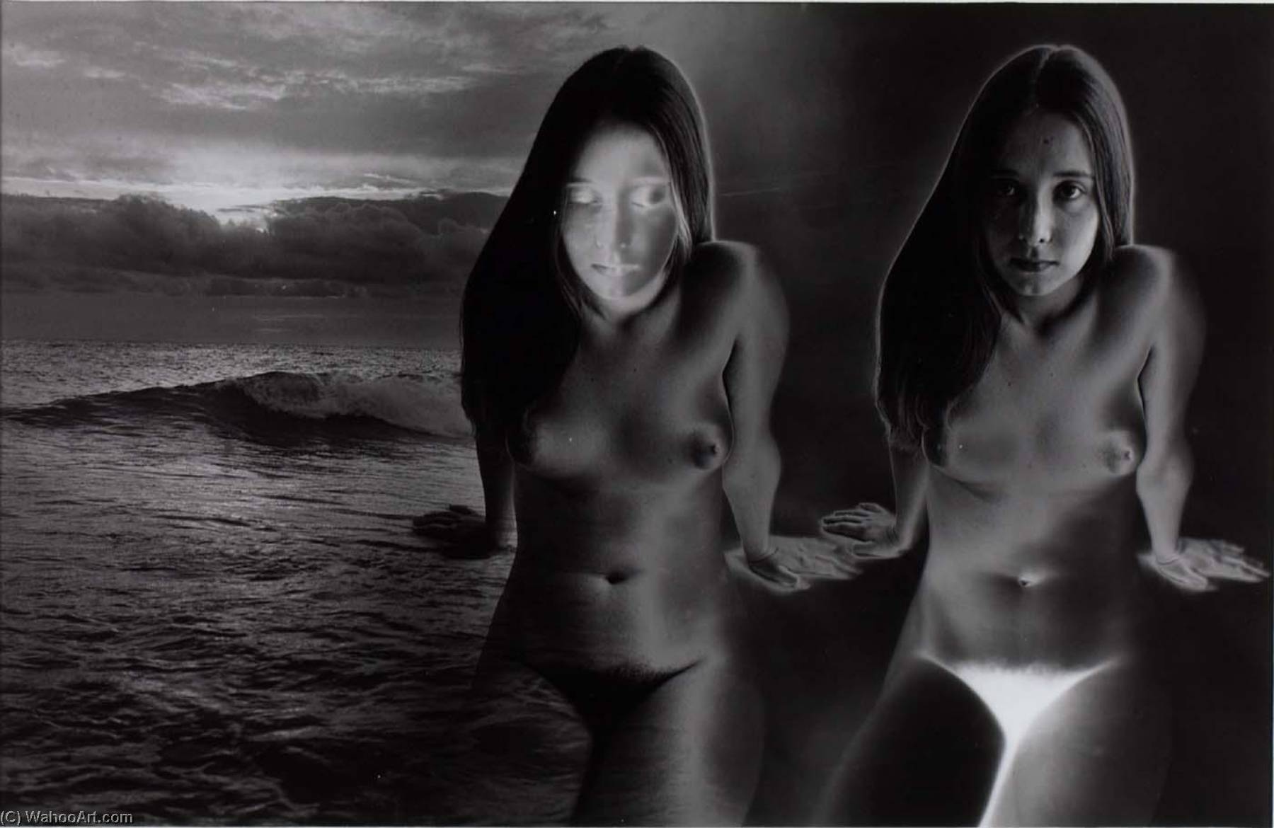 Untitled (2 Nude Women Near Ocean) — Jerry N. Uelsmann