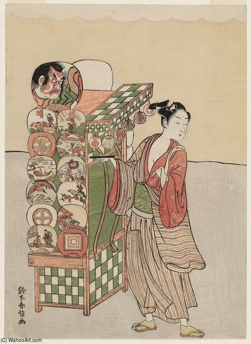Young Man Selling Fans — Suzuki Harunobu