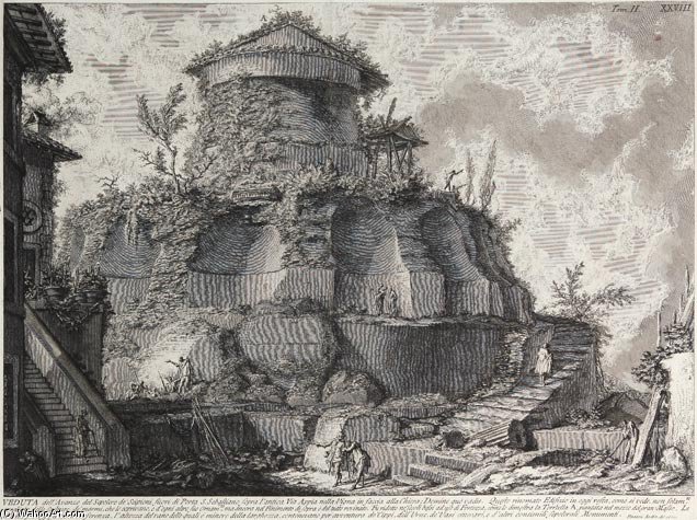 Veduta Di Un Sepolcro Creduto De’scipioni Fuori Di Porta S — Giovanni Battista Fontana