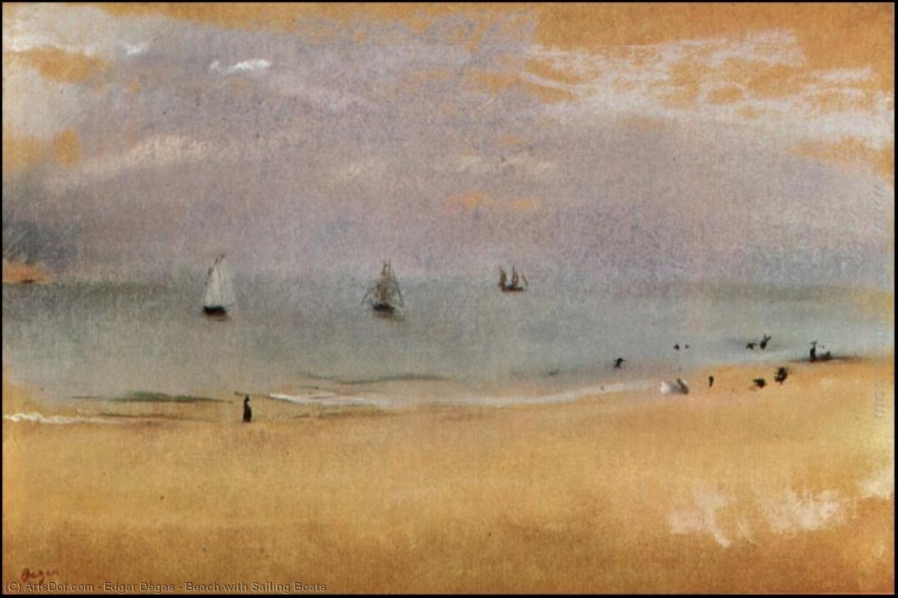 Beach With Sailing Boats — Edgar Degas