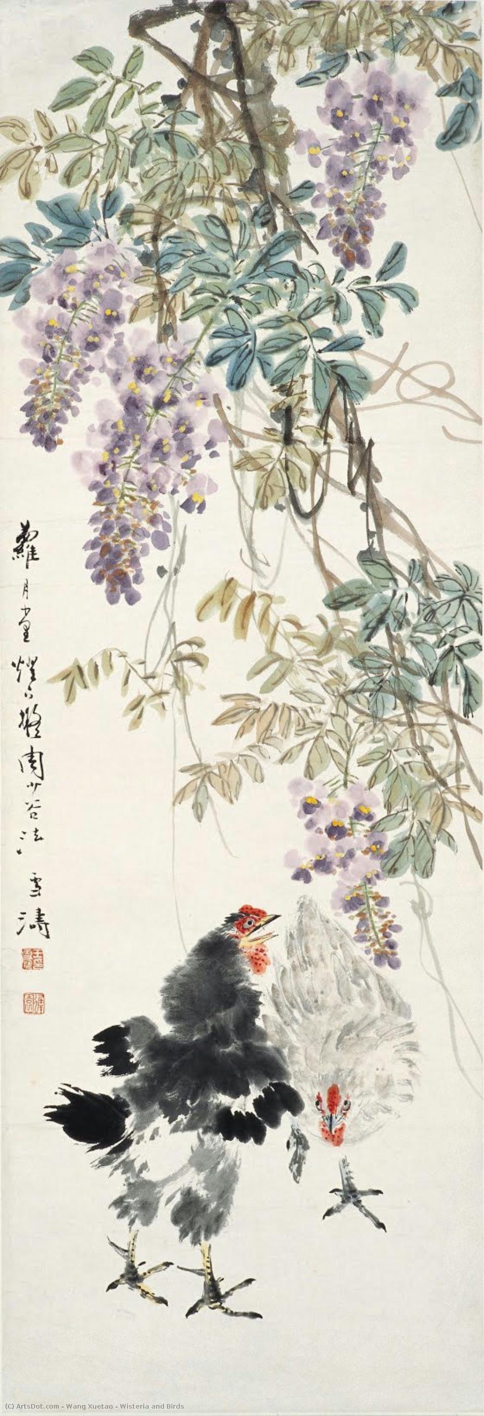 Wisteria And Birds — Wang Xuetao