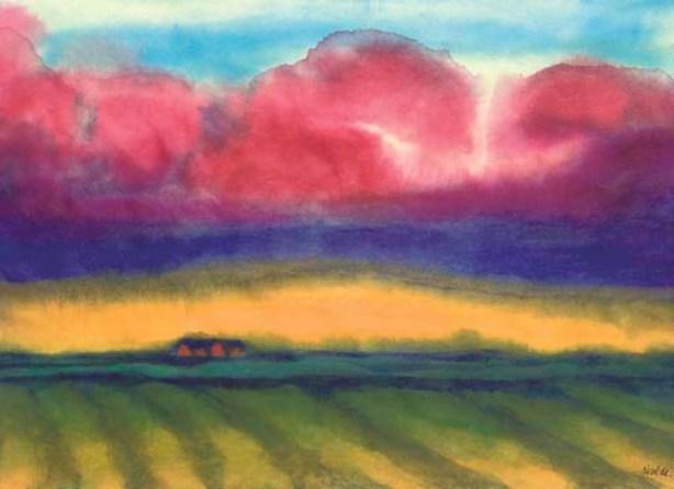 Marsh Landscape With Peasent Houses — エミール・ノールデ