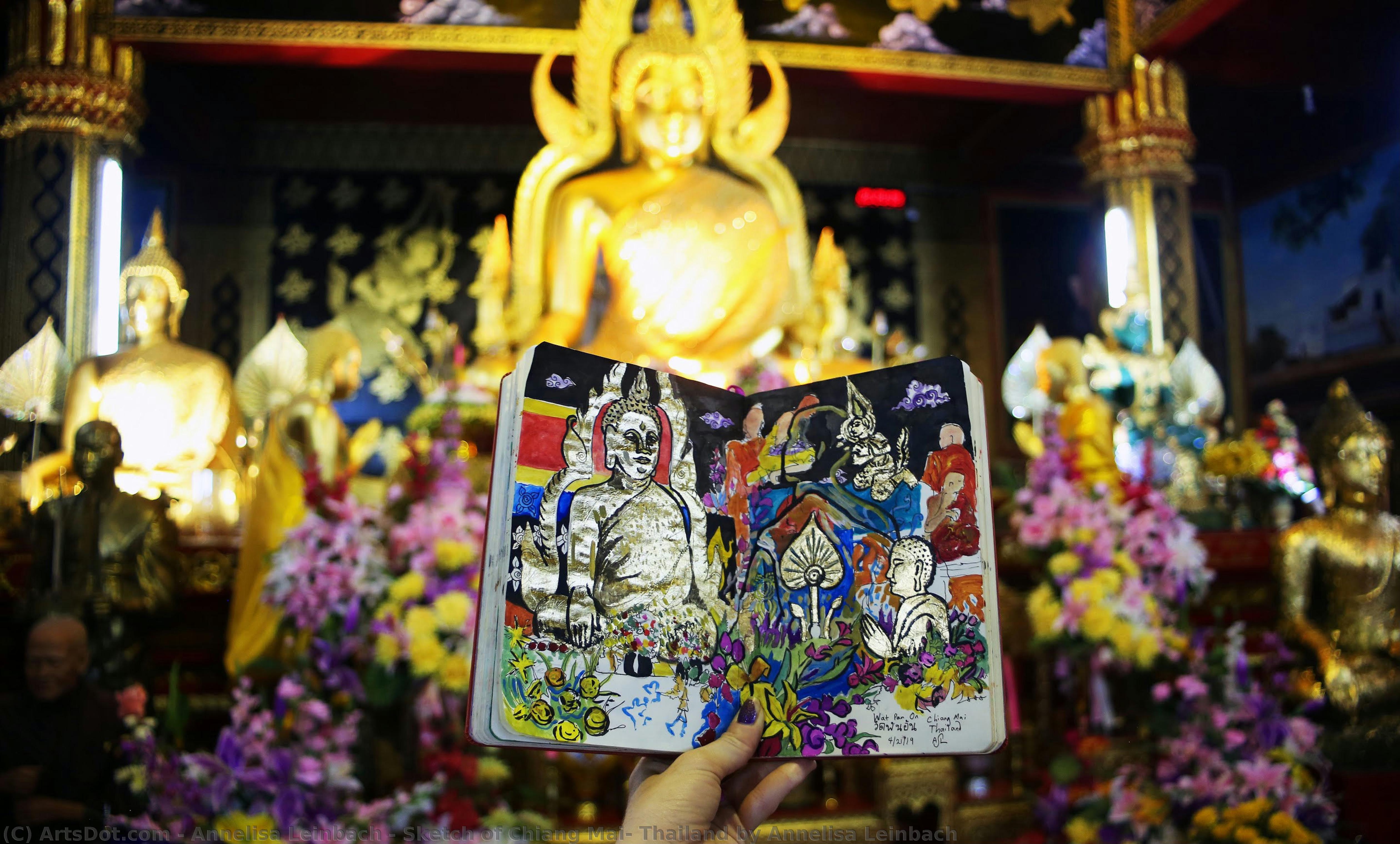 Sketch Of Chiang Mai, Thailand By Annelisa Leinbach — Annelisa Leinbach