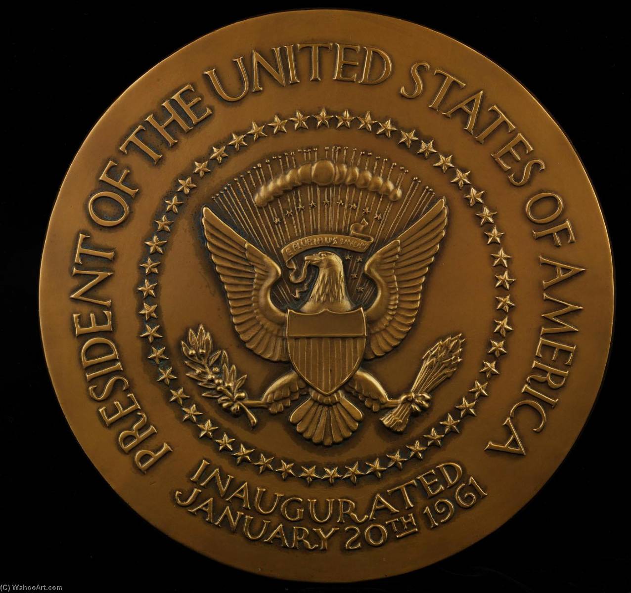 John F. Kennedy Inaugural Medal (galvano Of Reverse) — Paul Manship
