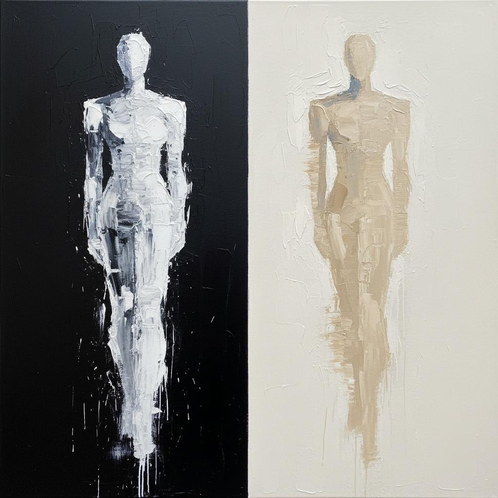 Dual Echoes Of Solitude: A Monochromatic Study In Symmetry And Dissolving Form — Laurent Fabre