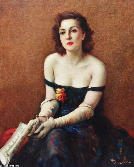 Elegant Lady With Music Score — Fernand Toussaint