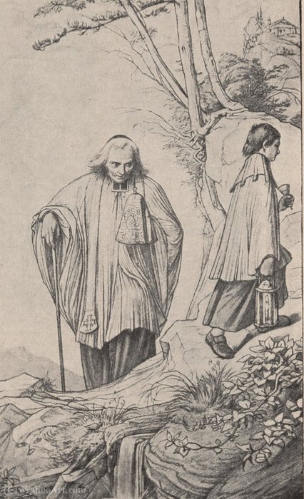 Country Priest Carries The Viaticum Over The Mountains — Edward Jakob Von Steinle