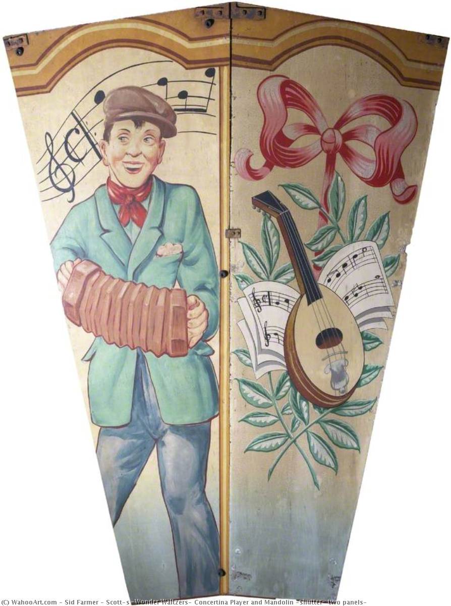 Scott's 'wonder Waltzers' Concertina Player And Mandolin (shutter, Two Panels) — Sid Farmer