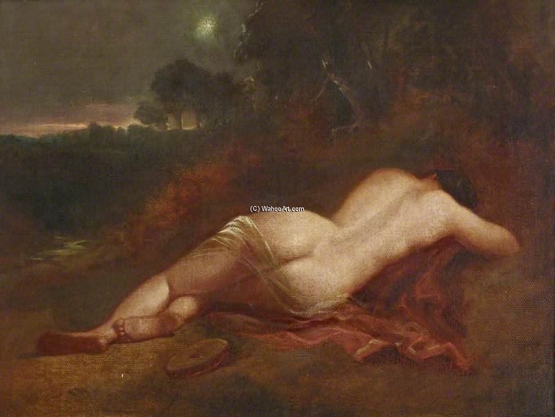 A Female Nude Asleep In A Landscape With The Evening Star — William Etty