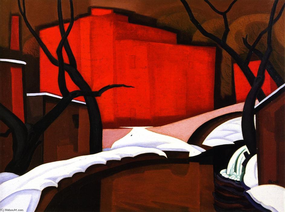 Red Port In Winter — Friedrich Julius Oskar Blümner