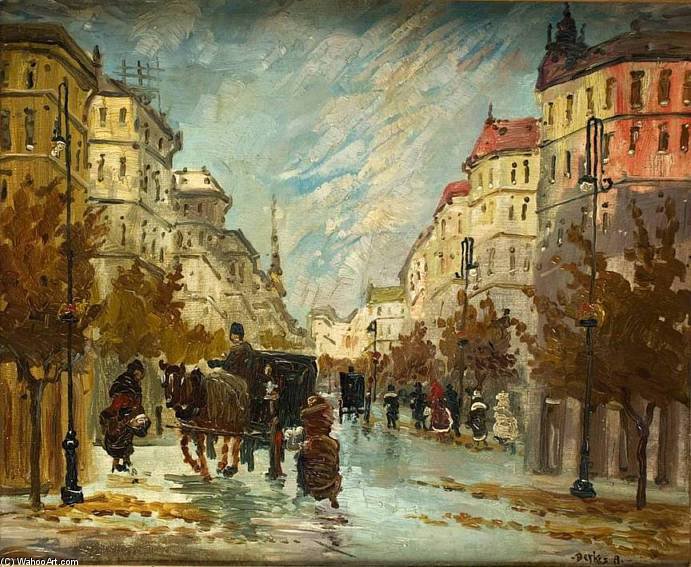 Street Scene With Carriages — アンタル・ベルケシュ