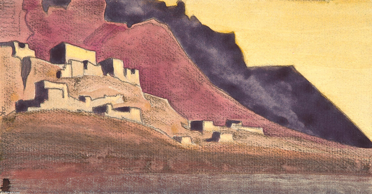 Tibetan Strongholds. Study — Nicholas Roerich